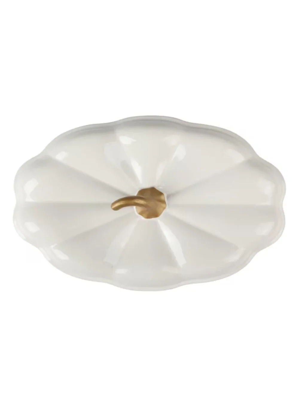 The Pioneer Woman Home White 3-Quart Oval Pumpkin Dish Stoneware Baker with Lid